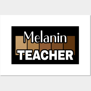 Melanin Teacher Life Afro Teacher African American Educate Posters and Art